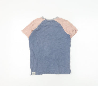 FatFace Unisex Kids Blue Colourblock Ringer T-Shirt 9-10 Years