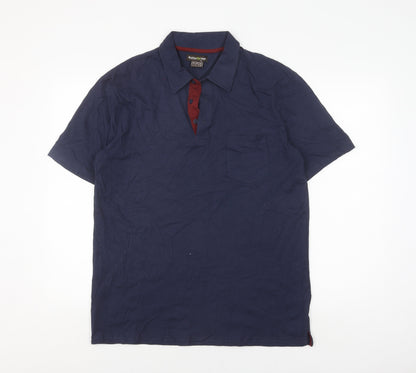 Atlas For Men Blue Polo Shirt Men L Casual Cotton