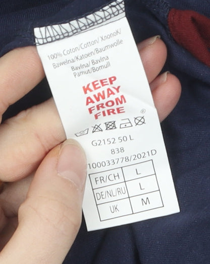 Atlas For Men Blue Polo Shirt Men L Casual Cotton