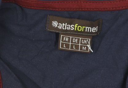 Atlas For Men Blue Polo Shirt Men L Casual Cotton