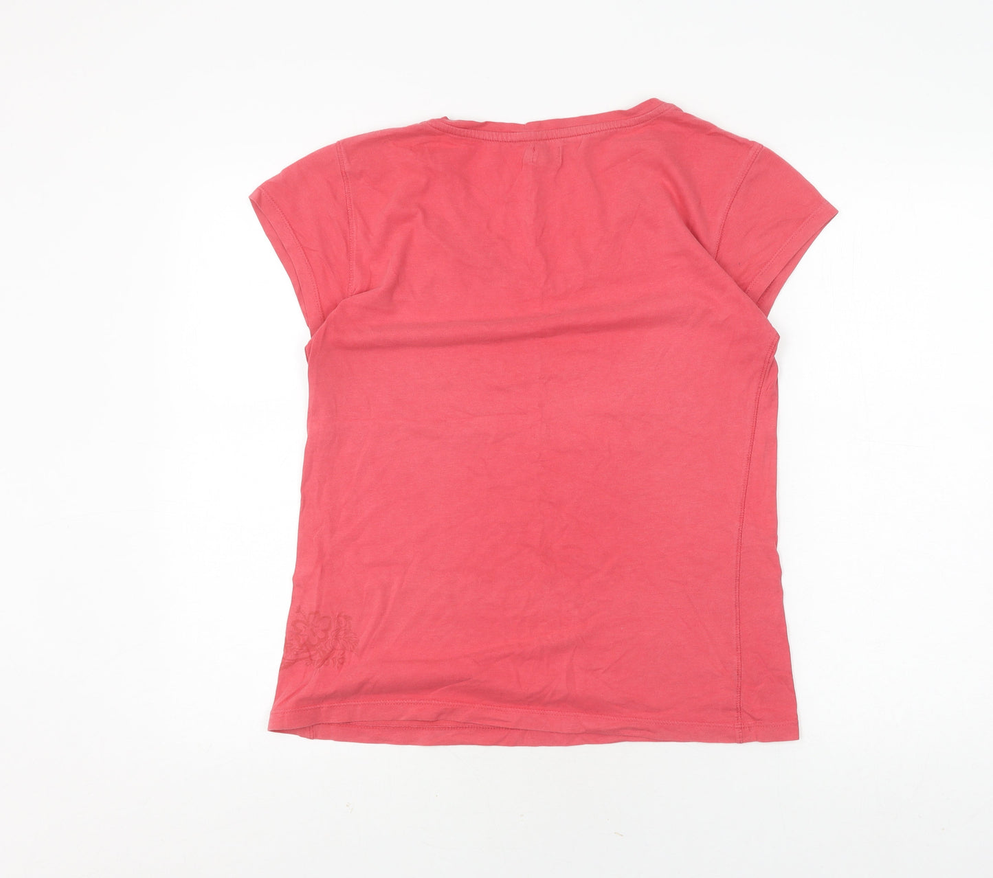 ALS Women's Red V-Neck Cotton T-Shirt Size 14