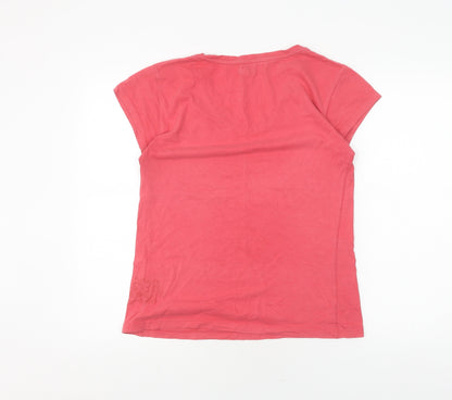 ALS Women's Red V-Neck Cotton T-Shirt Size 14