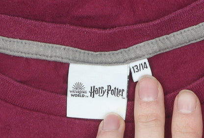 Harry Potter Girls Red T-Shirt 13-14Y Graphic Logo