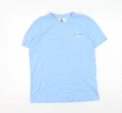 Unisex Adults UK Size M Calvin Klein Jeans Blue Basic T-Shirt