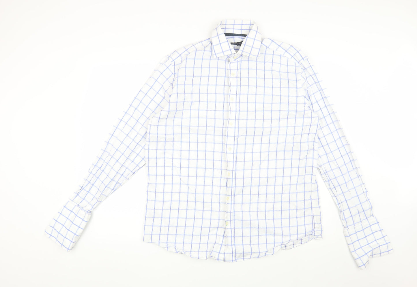 Tommy Hilfiger Men's White Check Dress Shirt L