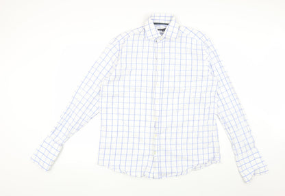 Tommy Hilfiger Men's White Check Dress Shirt L