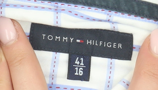 Tommy Hilfiger Men's White Check Dress Shirt L