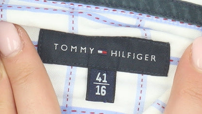 Tommy Hilfiger Men's White Check Dress Shirt L