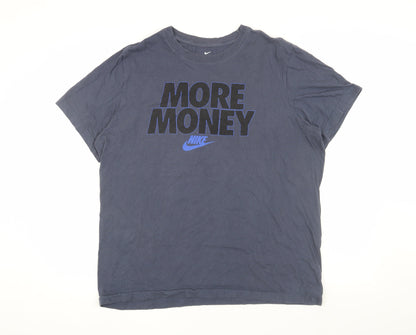 Nike Men's Blue Graphic Print T-Shirt, Size L
