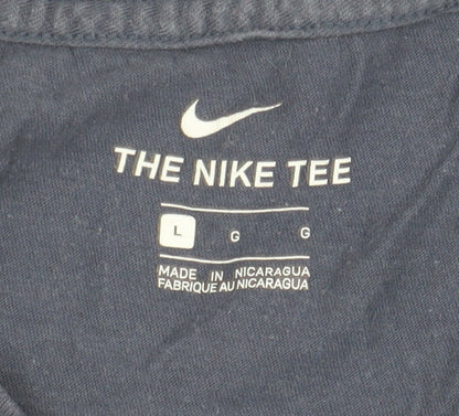 Nike Men's Blue Graphic Print T-Shirt, Size L