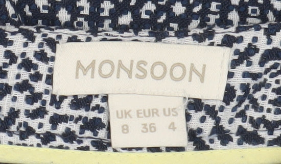 Monsoon Women Multicoloured Size 8 Geometric Pencil Skirt