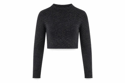 Womens UK Size M Urban Outfitters Black Cropped Blouse