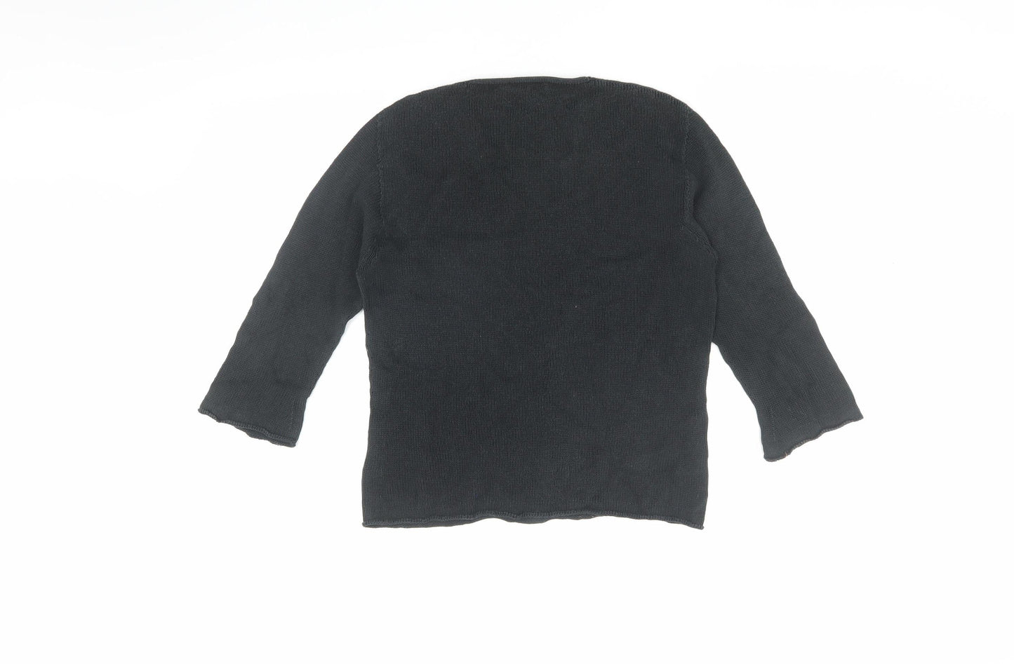 ONYX Jeans Women's Black Cotton V-Neck T-Shirt, L