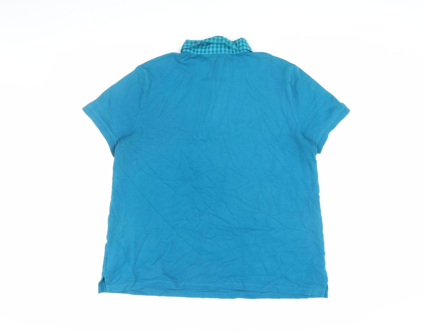 Lands' End Men’s Blue Polo Shirt, Size L, Short Sleeve