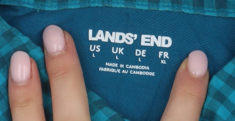 Lands' End Men’s Blue Polo Shirt, Size L, Short Sleeve