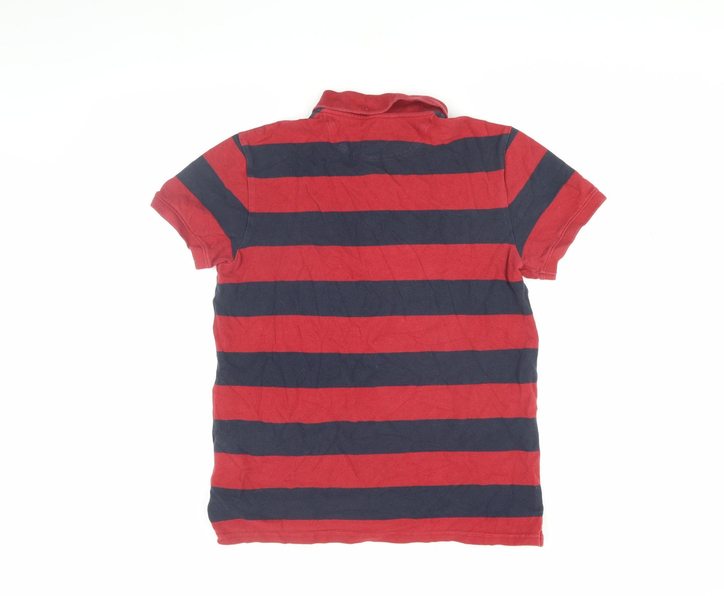 Timberland Men's Red Striped Polo Shirt M, Collared, Logo