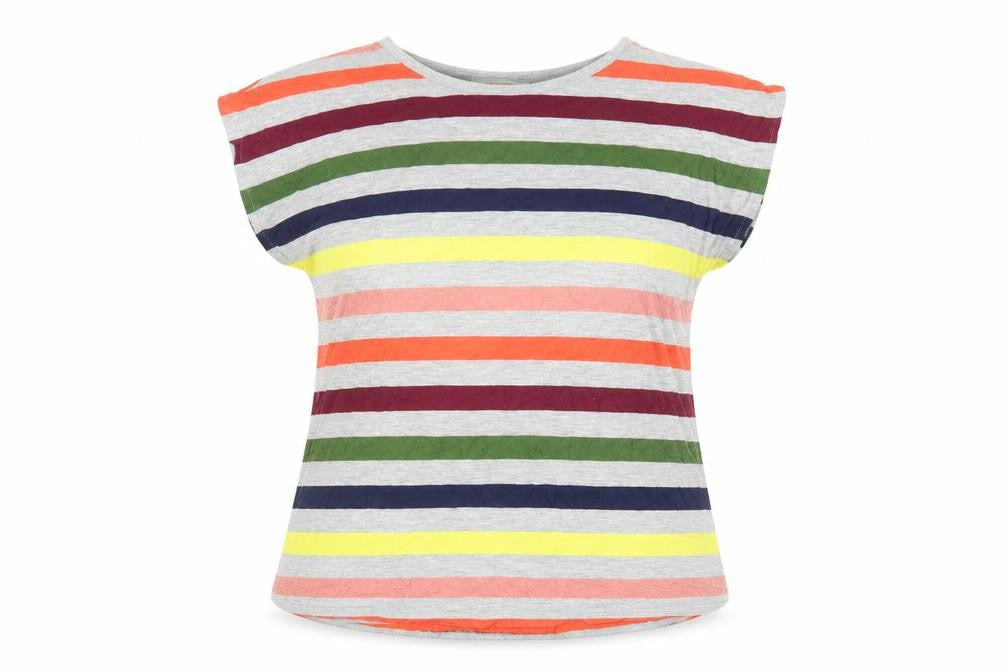 Womens UK Size S Oasis Multicoloured Basic T-Shirt