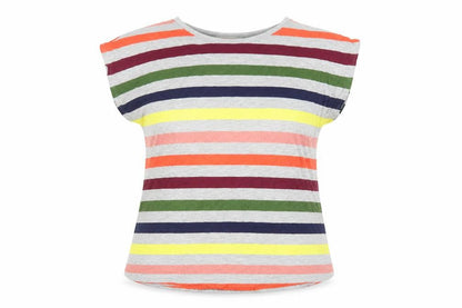 Womens UK Size S Oasis Multicoloured Basic T-Shirt