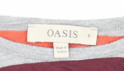 Womens UK Size S Oasis Multicoloured Basic T-Shirt