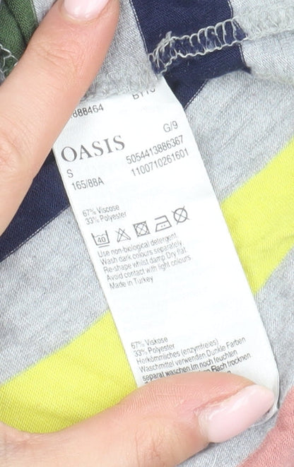 Womens UK Size S Oasis Multicoloured Basic T-Shirt