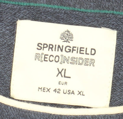 Springfield Men's Blue XL Cotton Crew Neck T-Shirt