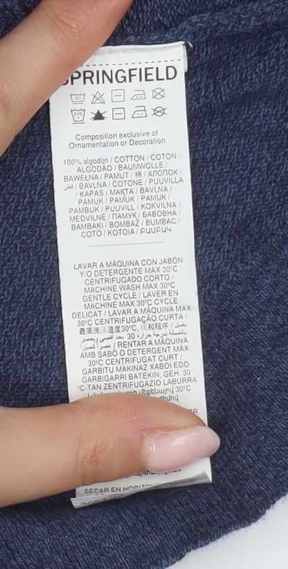 Springfield Men's Blue XL Cotton Crew Neck T-Shirt