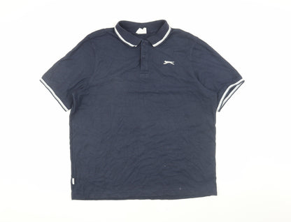 Slazenger Men's XL Blue Short Sleeve Polo