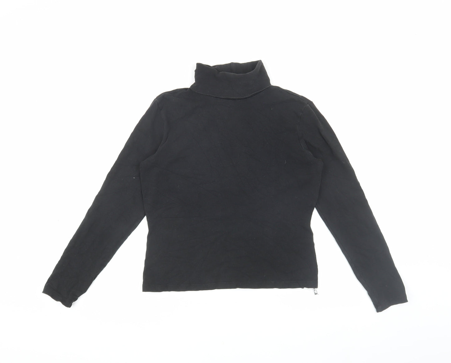 GAP Women's Black Roll Neck Long Sleeve T-Shirt, Size S