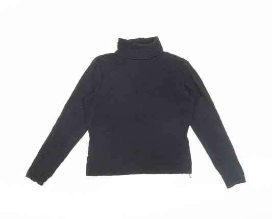 GAP Women's Black Roll Neck Long Sleeve T-Shirt, Size S