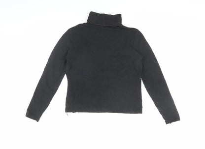 GAP Women's Black Roll Neck Long Sleeve T-Shirt, Size S