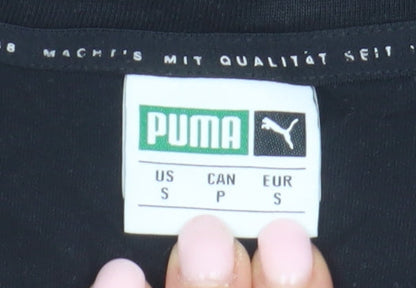 Puma Men's Black Logo T-Shirt, Size S, Short Sleeve