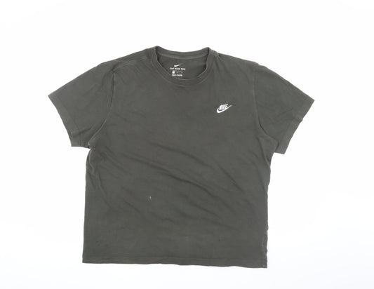 Nike Men's Black Large Crew Neck T-Shirt Logo