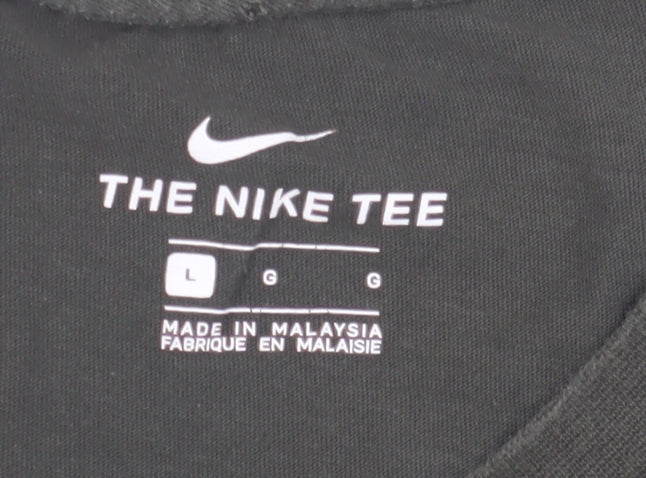 Nike Men's Black Large Crew Neck T-Shirt Logo