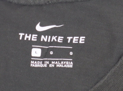 Nike Men's Black Large Crew Neck T-Shirt Logo