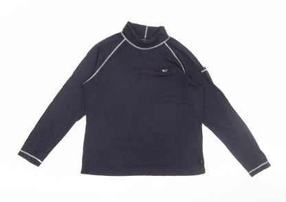 Lands' End Unisex Black Mock Neck T-Shirt M