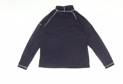 Lands' End Unisex Black Mock Neck T-Shirt M