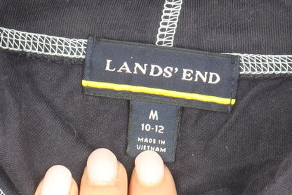 Lands' End Unisex Black Mock Neck T-Shirt M