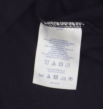 Lands' End Unisex Black Mock Neck T-Shirt M