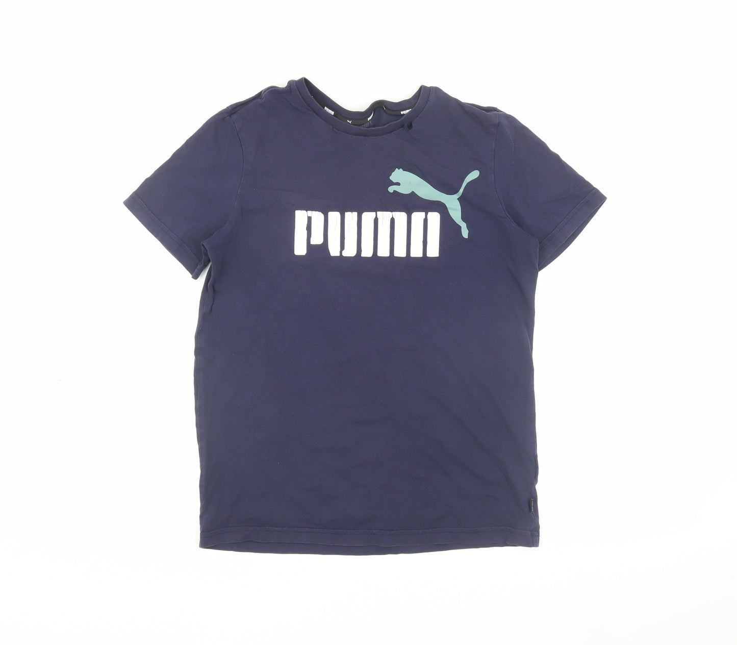 Puma Boys Blue Logo T-Shirt, 14-15 Years, Casual, Cotton