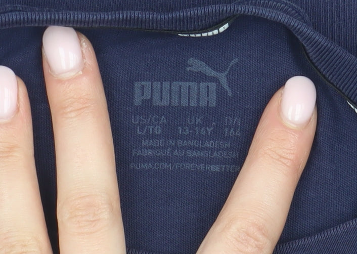 Puma Boys Blue Logo T-Shirt, 14-15 Years, Casual, Cotton