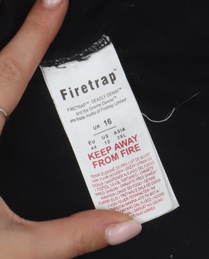 Firetrap Women’s Black Basic T-Shirt Size 16