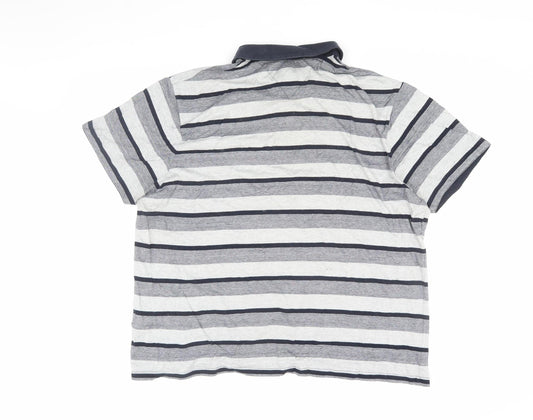 Jeff Banks Men's Grey Striped Polo XL