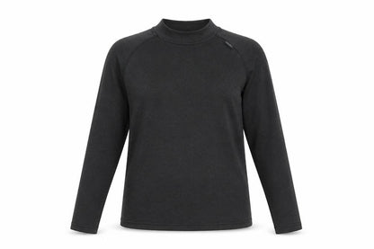 Front view of Decathlon Teens Black Mock Neck T-Shirt, size 14