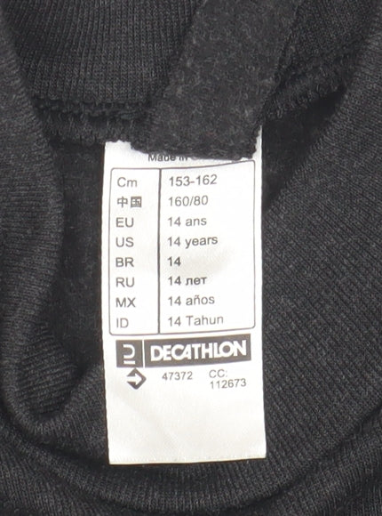 Teens UK Size 14 DECATHLON Black  T-Shirt
