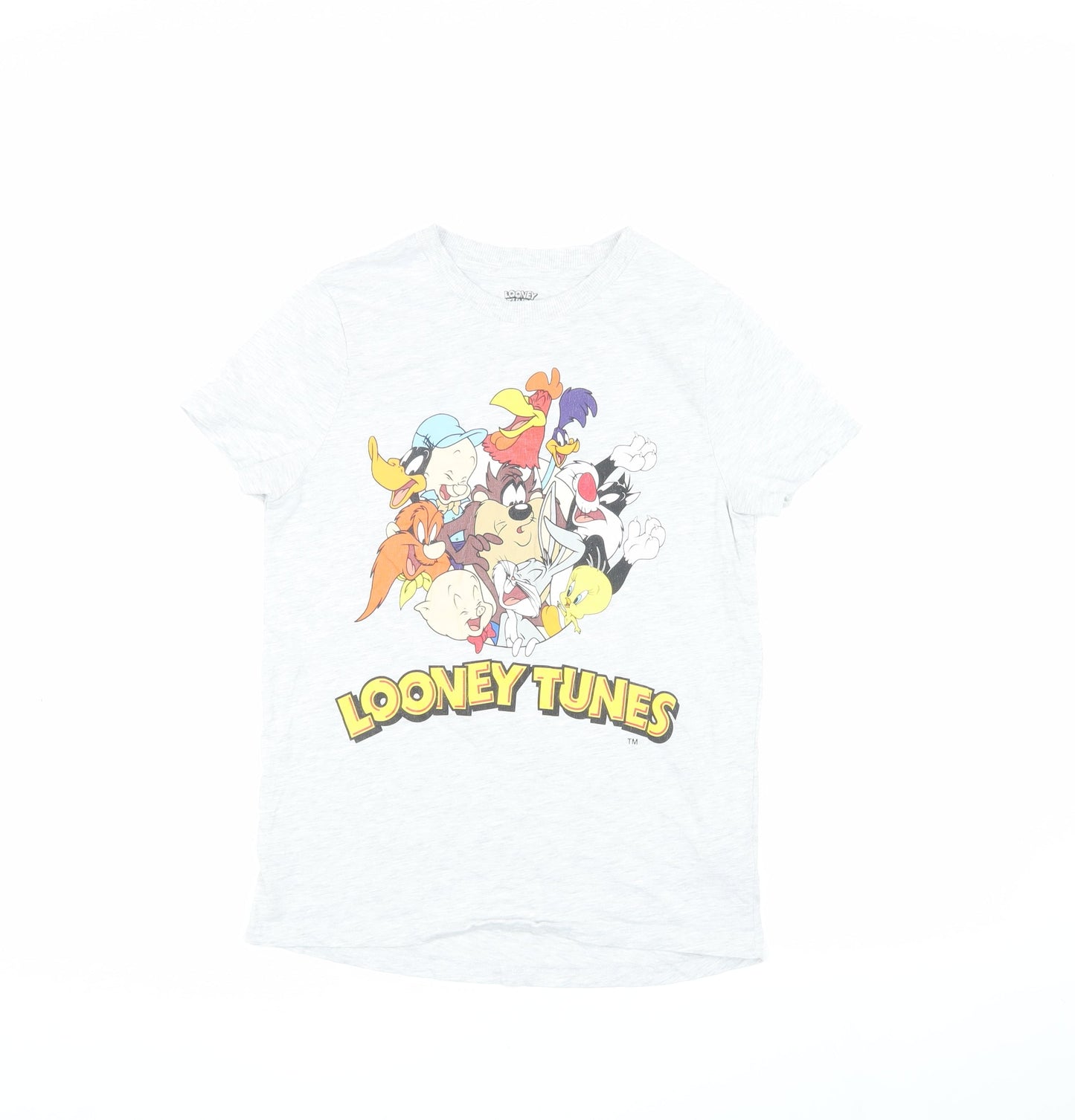 Womens UK Size 2XS Looney Tunes White Basic T-Shirt
