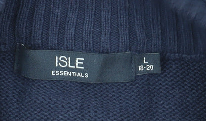 Womens UK Size L ISLE ESSENTIALS Blue Basic Jacket