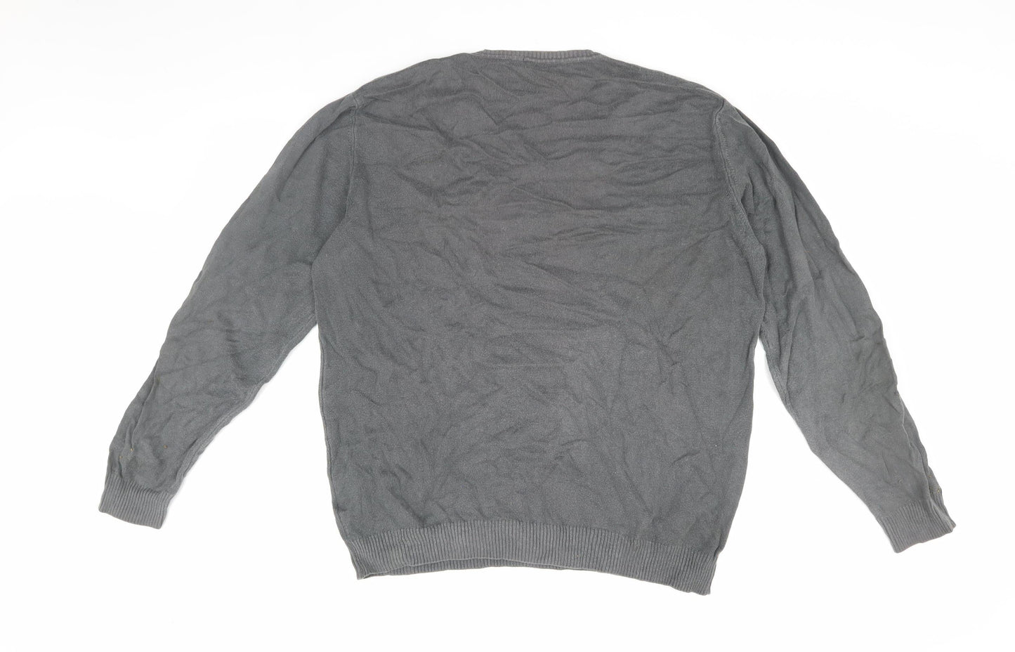 Teddy Smith Men's Grey XL V-Neck Cotton Pullover