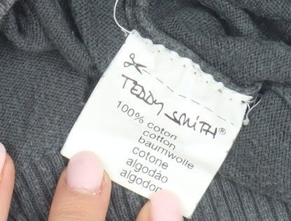 Teddy Smith Men's Grey XL V-Neck Cotton Pullover