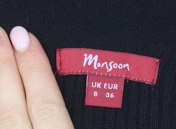 Monsoon Women's Black Knit Dress, Size 8