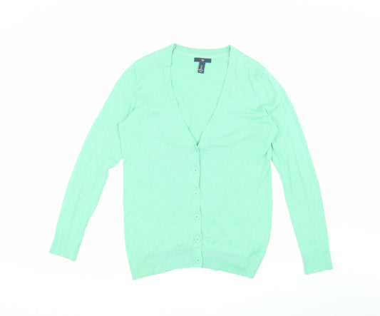 Gap Women's Green Cardigan, Size S, V-Neck Knit